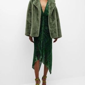 Stand Studio - Green Savannah Faux-Fur Jacket